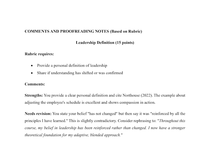 proofread your research paper with detailed academic comments